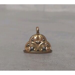 Antique Gold Filled Watch FOB Wax Seal Pendant Charm Ornate Victorian VTG Estate
